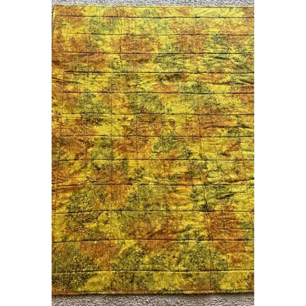 Vintage Handmade Patchwork Quilt Christmas Lap Blanket/Throw Fall/Harvest 48”
